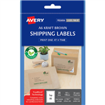 AVERY 959410 L7185 SHIPPING LABEL LASERINKJET 1UP A6 KRAFT BROWN PACK 20