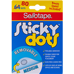 SELLOTAPE STICKY DOTS REMOVEABLE MEDIUM PACK 64 BONUS 16