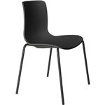 DAL ACTI CHAIR 4LEG BLACK POWDERCOAT FRAME BLACK POLYPROP SHELL