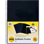 MARBIG DISPLAY BOOK REFILL A3 CLEAR PACK 10