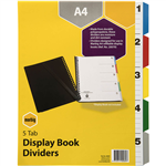 MARBIG DISPLAY BOOKS DIVIDERS 15 TAB A4 ASSORTED