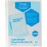 MARBIG LIGHTWEIGHT COPYSAFE SHEET PROTECTORS A4 PACK 10