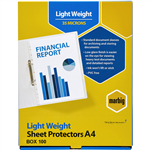 MARBIG LIGHTWEIGHT COPYSAFE SHEET PROTECTORS A4 BOX 100