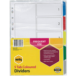 MARBIG DIVIDER PP 5TAB A4 ASSORTED