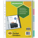 MARBIG COPYSAFE DIVIDER POCKET PP 5TAB A4 ASSORTED