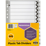 MARBIG DIVIDER MANILLA 12TAB A4 BLACKWHITE