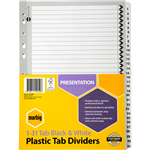 MARBIG DIVIDER MANILLA 131 TAB A4 BLACKWHITE