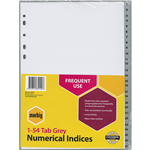 MARBIG INDEX DIVIDER PP 154 TAB A4 GREY