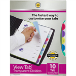 MARBIG PROFESSIONAL SERIES VIEWTAB DIVIDER PP 10TAB A4 ASSORTED