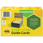 MARBIG GUIDE CARDS AZ131 TAB 203 X 127MM BUFF MANILLA PACK 30