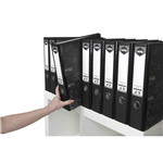 MARBIG LEVER ARCH FILE REINFORCED SPINE 75MM FOOLSCAP MOTTLE BLACK