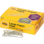 MARBIG PAPER CLIP LARGE 33MM BOX 100
