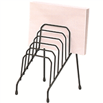 MARBIG STEP FILE WIRE ORGANISER RACK 6 SLOT SMALL BLACK
