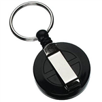 REXEL RETRACTABLE KEY HOLDER MINI WITH KEYRING AND CORD BLACK