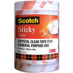 SCOTCH 502 STICKY TAPE 18MM X 66M PACK 8