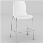 DAL ACTI CHAIR 4LEG LOW BARSTOOL CHROME FRAME WHITE SHELL
