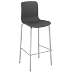 DAL ACTI CHAIR 4LEG LOW BARSTOOL CHROME FRAME CHARCOAL SHELL