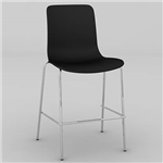 DAL ACTI CHAIR 4LEG LOW BARSTOOL CHROME FRAME BLACK SHELL