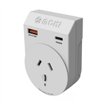 MOKI TRAVEL ADAPTOR PLUS OUTBOUND AUNZ TO INDIA WHITE