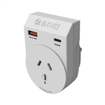 MOKI TRAVEL ADAPTOR PLUS OUTBOUND AUNZ TO UK WHITE