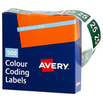 AVERY 43275 LATERAL FILE LABEL SIDE TAB YEAR CODE 25 38 X 25MM DARK GREEN PACK 500