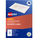 AVERY 70450 IJ39 LEATHERGRAIN BUSINESS CARD 200GSM 90 X 52MM WHITE PACK 200