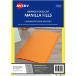 AVERY 88272 MANILLA FOLDER FOOLSCAP ORANGE PACK 20