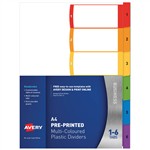 AVERY 920146 L74116 CUSTOMISABLE DIVIDER PP MULTICOLOUR 16 TABS