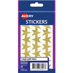 AVERY 932353 MERIT STAR STICKERS 21MM GOLD PACK 36