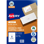 AVERY 936074 J8165 ADDRESS AND SHIPPING LABEL SMUDGE FREE INKJET 8UP WHITE PACK 25