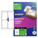 AVERY 936087 J8169 SHIPPING LABELS INKJET 4UP WHITE PACK 50