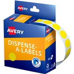 AVERY 937239 ROUND LABEL DISPENSER 14MM YELLOW BOX 1050