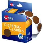 AVERY 937245 ROUND LABEL DISPENSER 24MM BROWN BOX 500