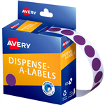 AVERY 937264 ROUND LABEL DISPENSER 14MM PURPLE BOX 1050