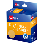 AVERY 937280 ROUND LABEL DISPENSER 24MM KRAFT BROWN BOX 400