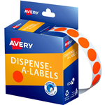 AVERY 937298 ROUND LABEL DISPENSER 14MM FLUORO RED BOX 700