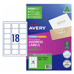 AVERY 952001 L7161 QUICK PEEL ADDRESS LABEL WITH SURE FEED LASER 18UP WHITE PACK 20