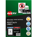AVERY 959064 L7060 HEAVY DUTY LASER LABELS 21UP WHITE PACK 25