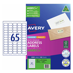 AVERY 959071 L7651 QUICK PEEL ADDRESS LABEL WITH SURE FEED LASER 65UP WHITE PACK 100