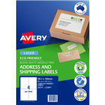 AVERY 959118 L7169EV ECO FRIENDLY LABELS LASER 4UP WHITE PACK 20