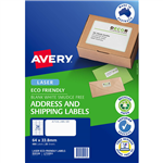 AVERY 959128 L7159EV ECO FRIENDLY LABELS LASER 24UP WHITE PACK 20