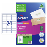 AVERY 959418 L7159 QUICK PEEL ADDRESS LABEL WITH SURE FEED LASER 24UP WHITE PACK 10