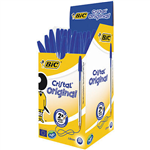 BIC CRISTAL BALLPOINT PENS MEDIUM BLUE BOX 50