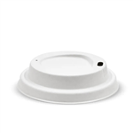 BIOPAK BIOCUP LID PLANT FIBRE 80MM SMALL WHITE PACK 50