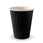 BIOPAK BIOCUP AQUEOUS DOUBLE WALL CUP 255ML BLACK PACK 50