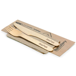 BIOPAK COATED 100 WOOD CUTLERY SET 160MM PACK 100