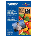 BROTHER BP71G PREMIUM PLUS GLOSSY PHOTO PAPER 260GSM 152 X 102MM WHITE PACK 20