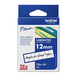 BROTHER TZE131 LAMINATED LABELLING TAPE 12MM BLACK ON CLEAR