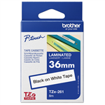 BROTHER TZE261 LAMINATED LABELLING TAPE 36MM BLACK ON WHITE