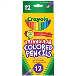 CRAYOLA TRIANGULAR COLOURED PENCILS 33MM ASSORTED PACK 12